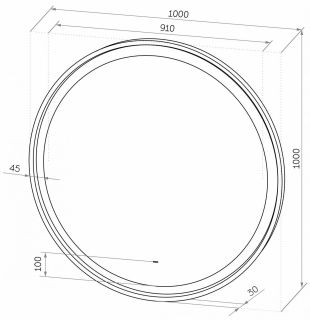 Зеркало с подсветкой Art&Max Napoli 100см белый матовый AM-Nap-1000-DS-F-White